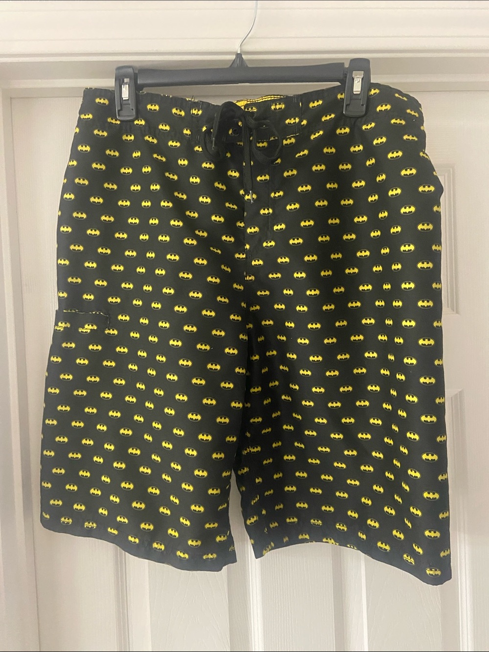 DC Comics Yellow and Black Batman Logo Swim Shorts